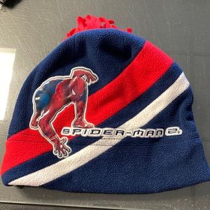 Spider-Man fleece hat, fleece lined youth or small woman Red white and blue